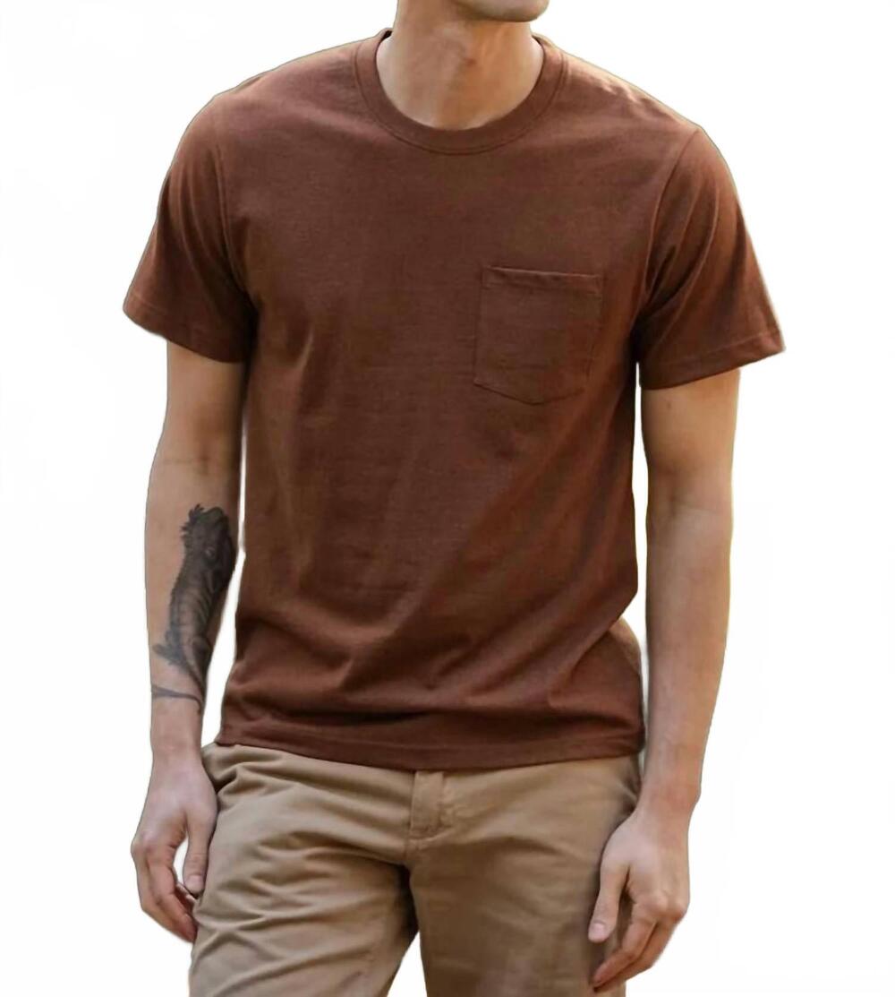 NEW BRIDGE & BURN men's recycled cotton short sleeves t-shirt in bronze